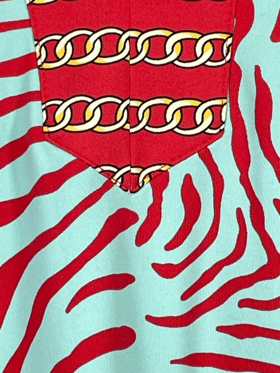 J.McLaughlin Zebra Chain Print Shift Dress Sleeveless Tunic L